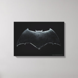 Justice League   Metallic Batman Symbol Canvas Print