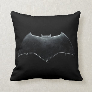 Justice League   Metallic Batman Symbol Throw Pillow