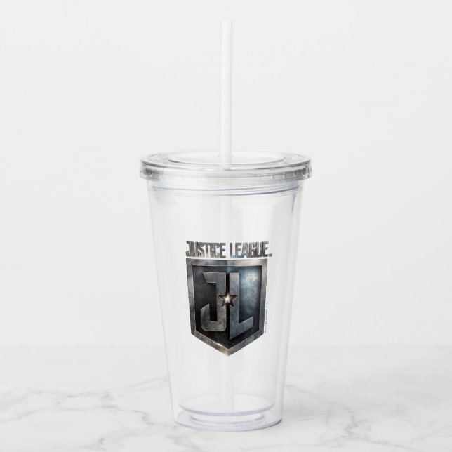 Justice League | Metallic JL Shield Acrylic Tumbler (Front)