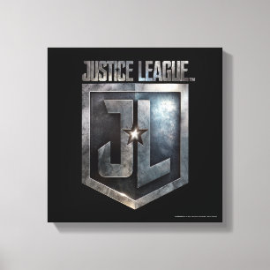 Justice League   Metallic JL Shield Canvas Print
