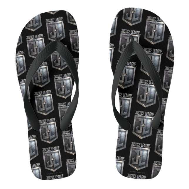 Justice League | Metallic JL Shield Flip Flops (Footbed)