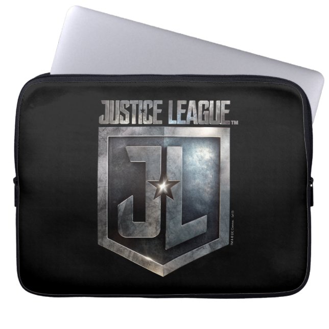 Justice League | Metallic JL Shield Laptop Sleeve (Front)