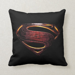 Justice League Metallic Superman Symbol Throw Pillow