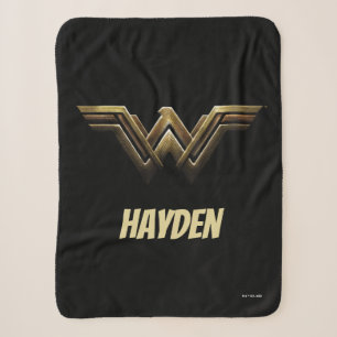 Justice League   Metallic Wonder Woman Symbol Sherpa Blanket