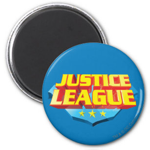 Justice League Name and Shield Logo Magnet