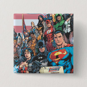 Justice League of America First Issue 2 Inch Square Button