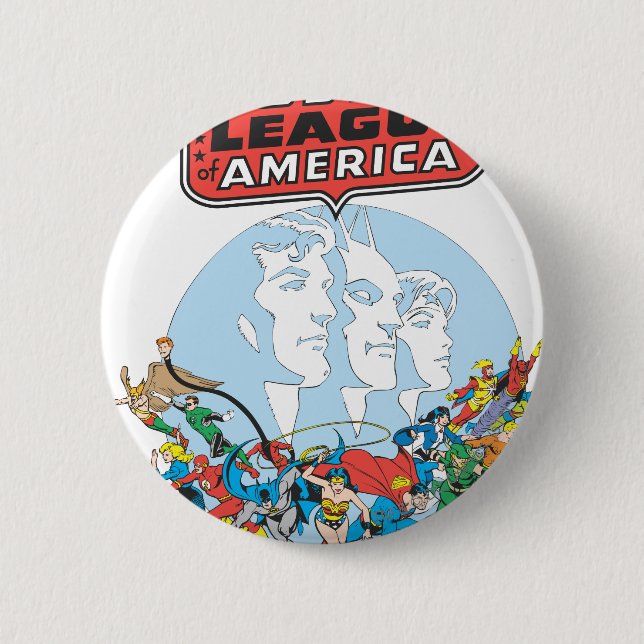 Justice League of America Group 2 Inch Round Button (Front)