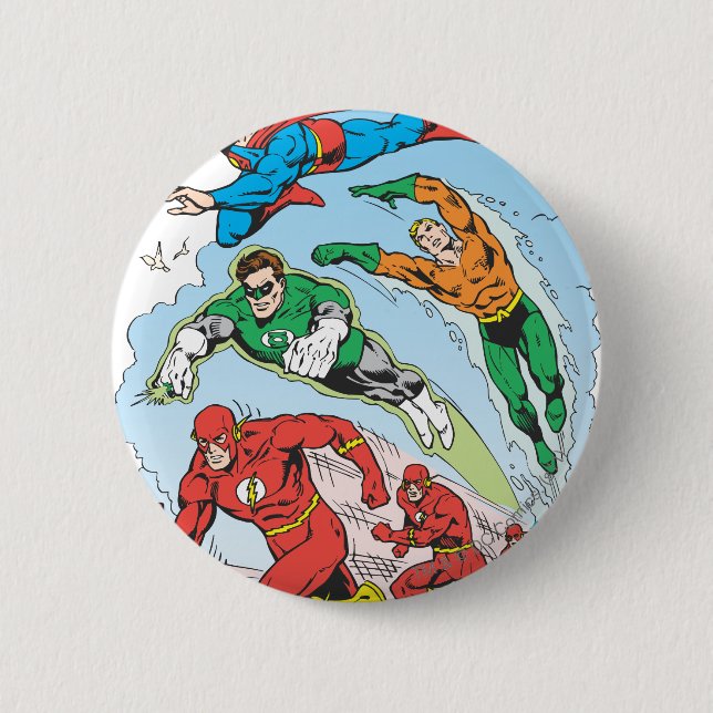 Justice League of America Group 3 2 Inch Round Button (Front)