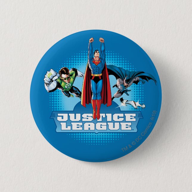 Justice League Power Trio 2 Inch Round Button (Front)