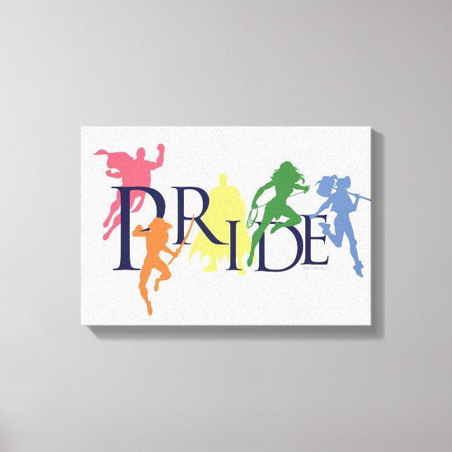 Justice League Pride Character Silhouettes Canvas Print (Front)