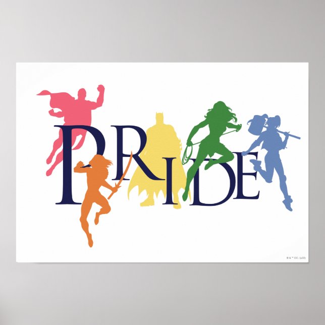 Justice League Pride Character Silhouettes Poster (Front)