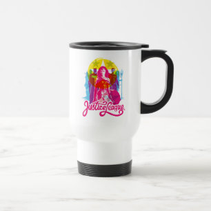Justice League Retro Group & Logo Pop Art Travel Mug