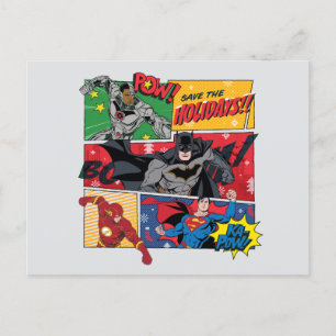 Justice League "Save the Holidays!" Holiday Postcard