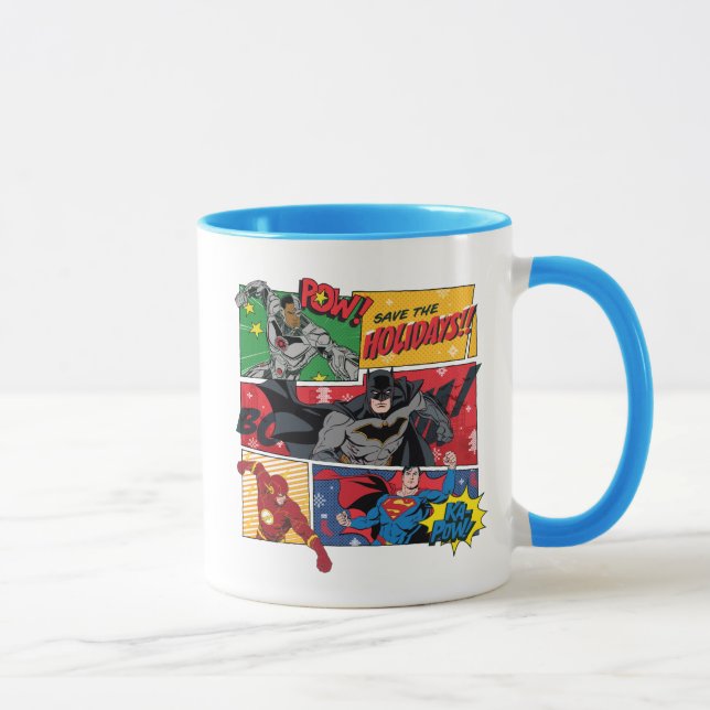 Justice League "Save the Holidays!" Mug (Right)
