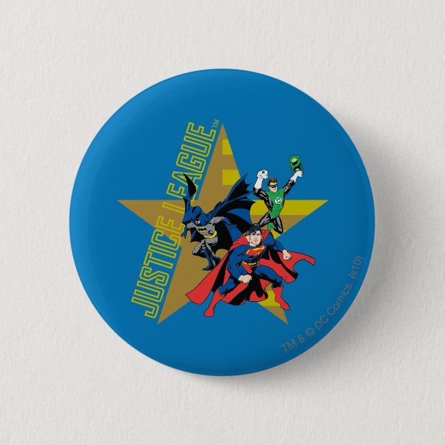 Justice League Star Heroes 2 Inch Round Button (Front)
