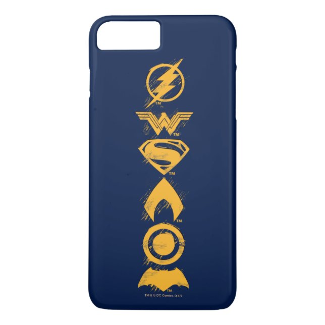 Justice League | Stylized Team Symbols Lineup Case-Mate iPhone Case (Back)