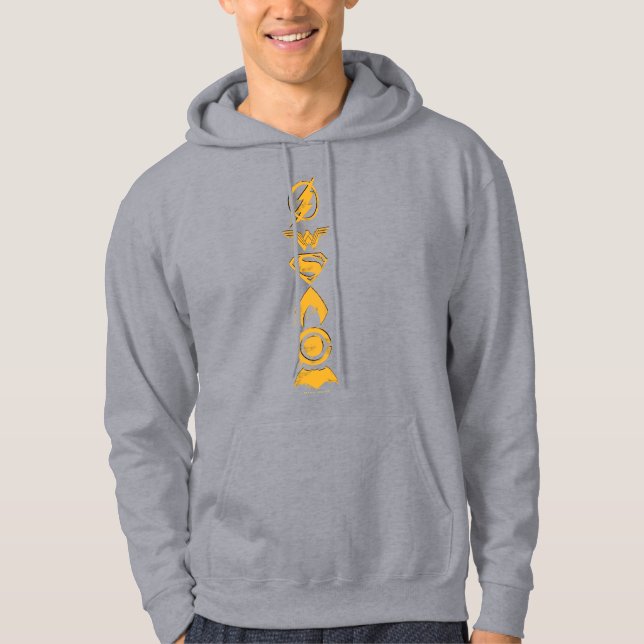 Justice League | Stylized Team Symbols Lineup Hoodie (Front)