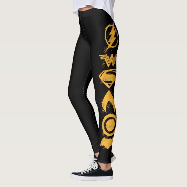 Justice League | Stylized Team Symbols Lineup Leggings (Left)