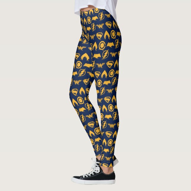 Justice League | Stylized Team Symbols Lineup Leggings (Left)