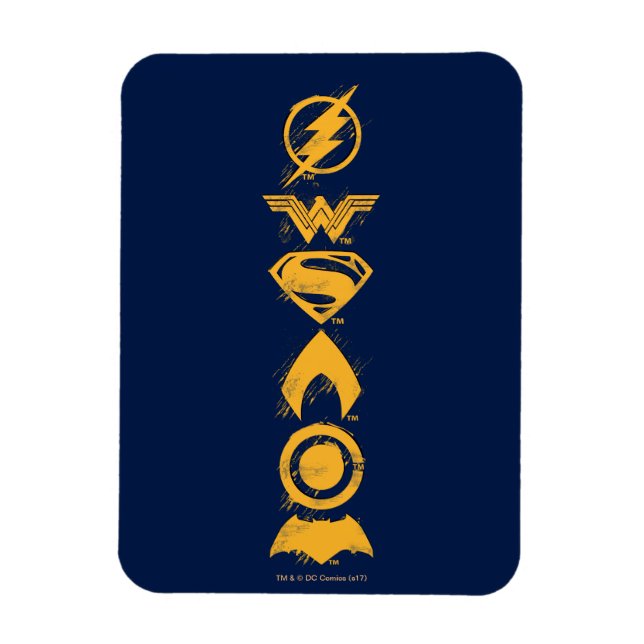 Justice League | Stylized Team Symbols Lineup Magnet (Vertical)