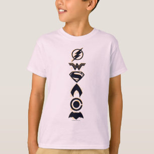 Justice League   Stylized Team Symbols Lineup T-Shirt