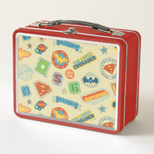 Justice League Super Hero Badge Pattern Metal Lunch Box