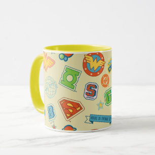 Justice League Super Hero Badge Pattern Mug