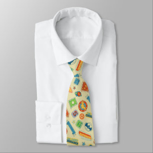 Justice League Super Hero Badge Pattern Tie