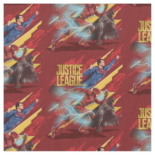 Justice League | Superman, Flash, & Batman Badge Fabric (Close Up)