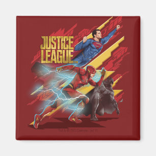 Justice League   Superman, Flash, & Batman Badge Magnet