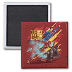 Justice League   Superman, Flash, & Batman Badge Magnet