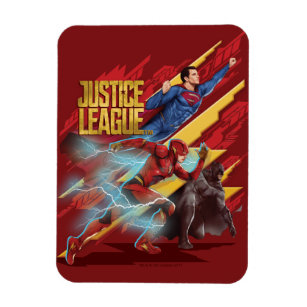 Justice League   Superman, Flash, & Batman Badge Magnet
