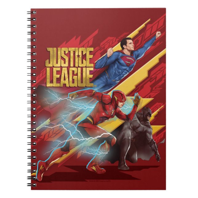 Justice League | Superman, Flash, & Batman Badge Notebook (Front)