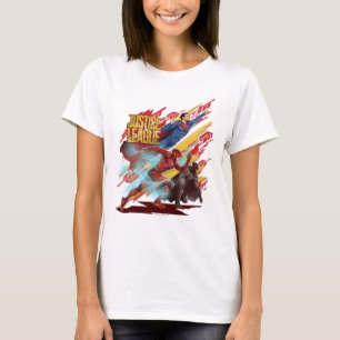 Justice League   Superman, Flash, & Batman Badge T-Shirt