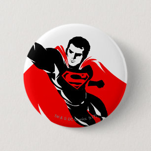 Justice League Superman Flying Noir Pop Art 2 Inch Round Button