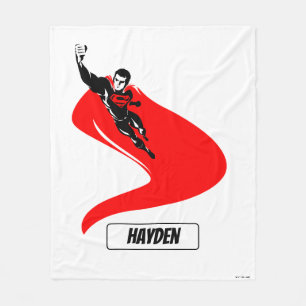 Justice League Superman Flying Noir Pop Art Fleece Blanket