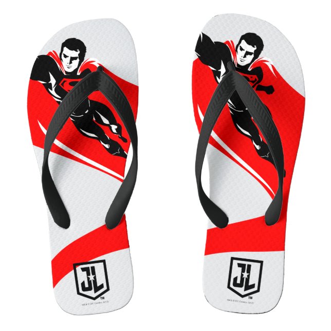 Justice League | Superman Flying Noir Pop Art Flip Flops (Footbed)