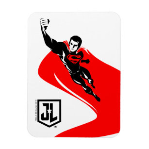 Justice League   Superman Flying Noir Pop Art Magnet
