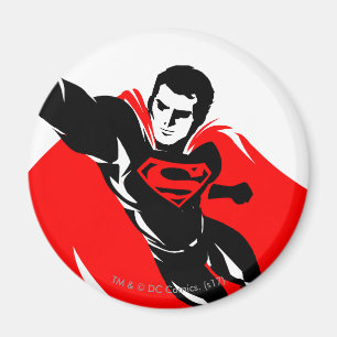 Justice League   Superman Flying Noir Pop Art Magnet