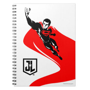 Justice League   Superman Flying Noir Pop Art Notebook