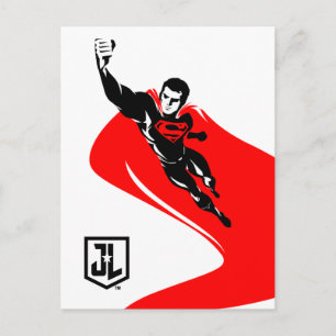Justice League   Superman Flying Noir Pop Art Postcard