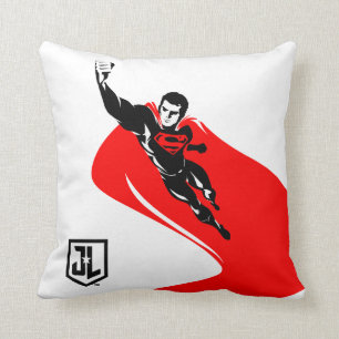 Justice League   Superman Flying Noir Pop Art Throw Pillow