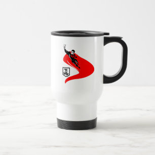 Justice League Superman Flying Noir Pop Art Travel Mug