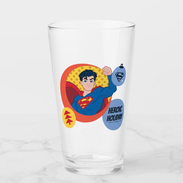 Justice League Superman Holiday Bauble Glass (Front)
