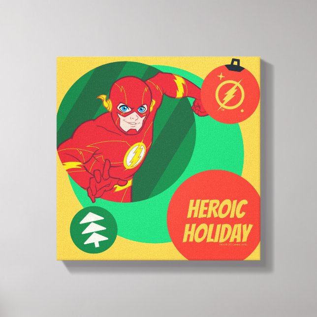 Justice League The Flash Holiday Bauble Canvas Print (Front)