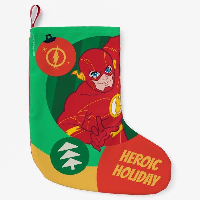 Justice League The Flash Holiday Bauble Small Christmas Stocking (Front)