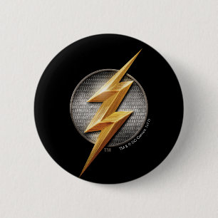 Justice League   The Flash Metallic Bolt Symbol 2 Inch Round Button