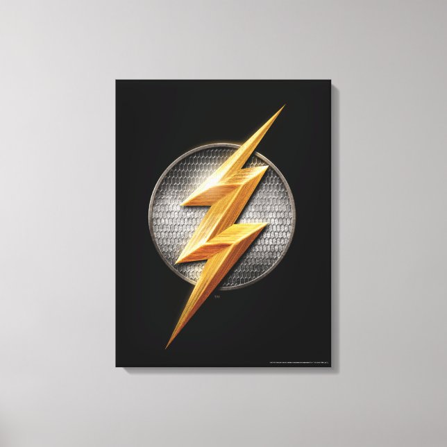Justice League | The Flash Metallic Bolt Symbol Canvas Print (Front)