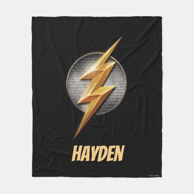 Justice League | The Flash Metallic Bolt Symbol Fleece Blanket (Front)