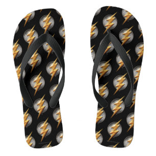 Justice League   The Flash Metallic Bolt Symbol Flip Flops